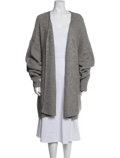 Pre-owned Essentials Open Front Sweater In Grey