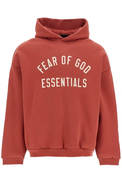Essentials Burgundy Heavyweight Hoodie In Red