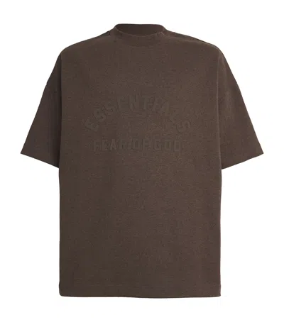 Essentials Oversized Logo T-shirt In Brown