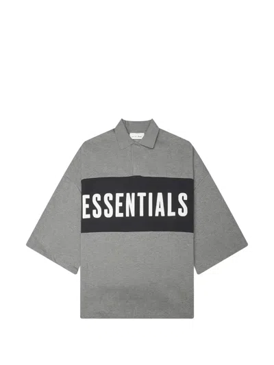 Essentials Panelled Cropped Polo Shirt In Gold