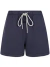Essentials Drawstring Cotton Shorts In Blue