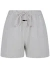 Essentials Drawstring Cotton Shorts In Silver