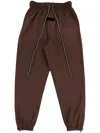 Essentials Patch Detail Jogger Trousers In Brown