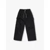 Essentials Patch-pocket Elasticated-waist Recycled-nylon Trousers 4-16 Y In Black