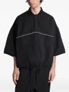 Essentials Piped Polo-style Sweatshirt In Black