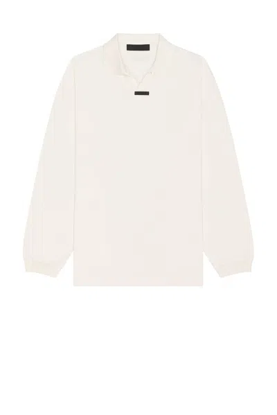 Essentials Pique Long Sleeve Polo In Shell