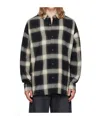 Essentials Plaid-pattern Logo-print Shirt In Black