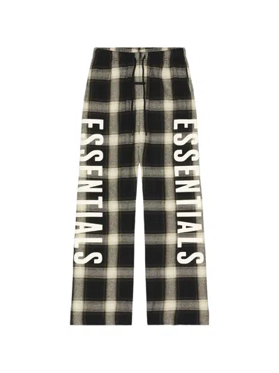 Essentials Plaid-check Trousers In Gray