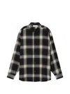 Essentials Plaid-pattern Logo-print Shirt In Black