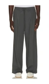 Essentials Pleat Front Drawstring Pant In Gray