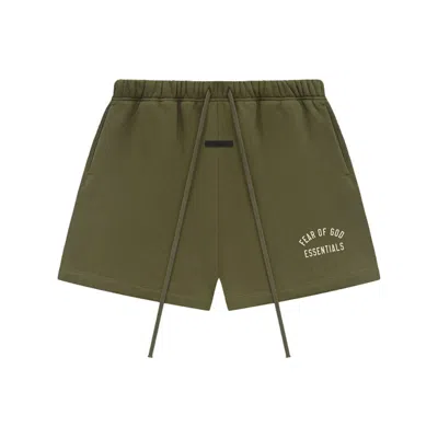 Essentials Logo-print Track Shorts In Green
