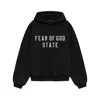 Essentials Mens Jet Black 90s Oversized-fit Cotton-jersey Hoody