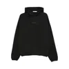 Essentials Front Logo Patch Panelled Hoodie In Black