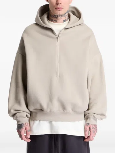 Essentials Property Half-zip Hoodie In Brown