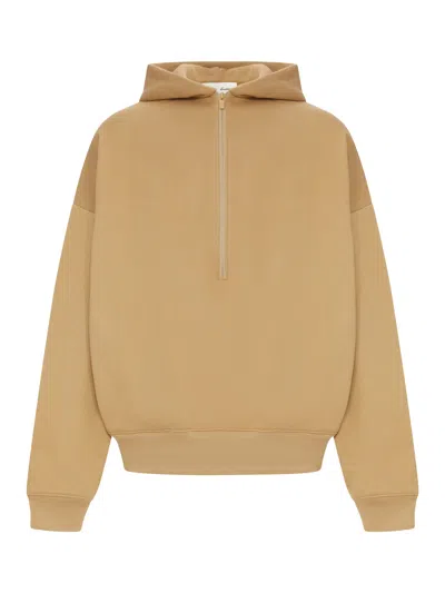 Essentials Long-sleeved Hooded Sweatshirt In Brown
