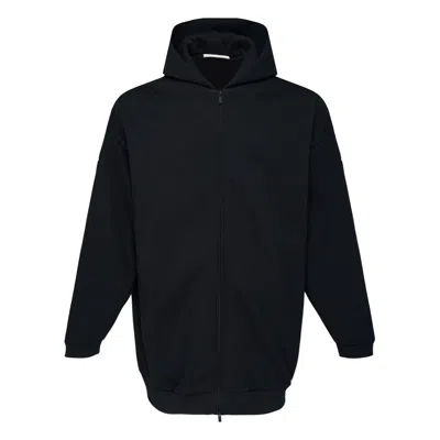 Essentials Property Lounge Long Zip Hoodie In Black