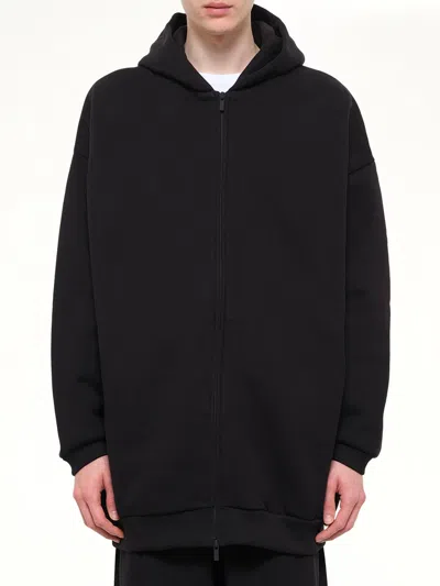 Essentials Property Lounge Long Zip Hoodie In Black
