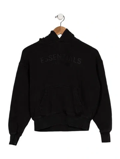 Pre-owned Essentials Kids' Pullover Graphic Hoodie In Black