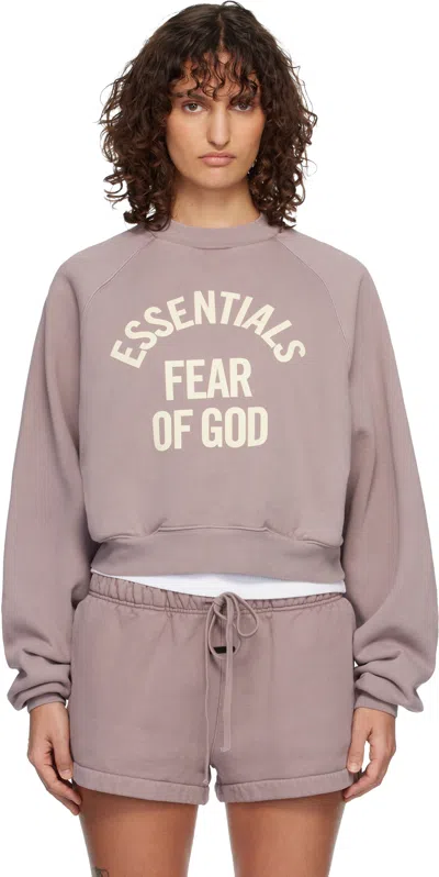 Essentials Purple Campus 90's Cropped Raglan Sweatshirt