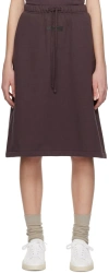 Essentials Purple Drawstring Midi Skirt In Plum
