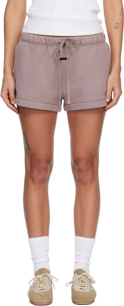 Essentials Purple Signature Running Shorts In Brown