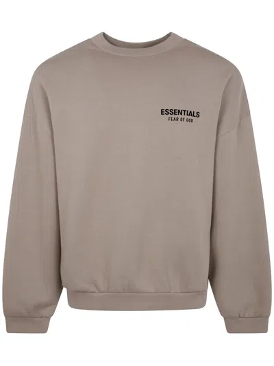 Essentials Raised-logo Sweatshirt In Beige
