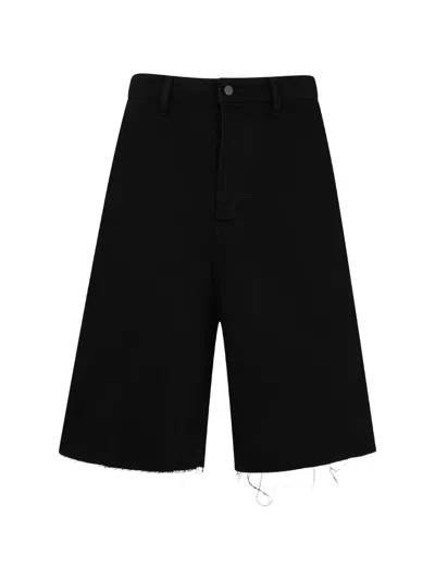 Essentials Raw-cut 5-pocket Shorts In Black