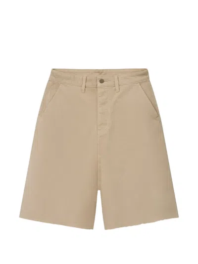 Essentials Raw-cut Five-pocket Shorts In Neutral