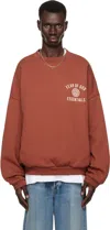 Essentials Red Fleece Crewneck Sweatshirt In Crimson