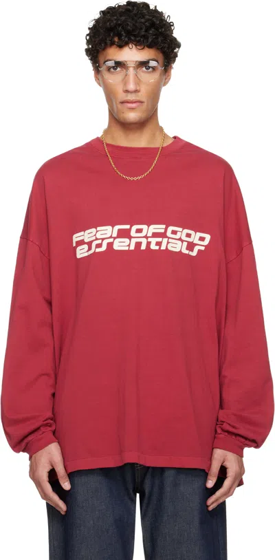 Essentials Red Holiday 90s Long Sleeve T-shirt