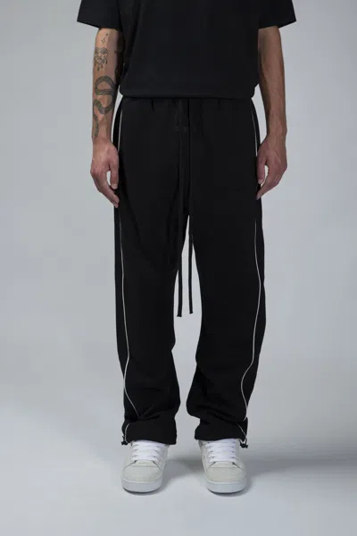 Essentials Relaxed Fleece Sweatpant With Piping – Jet Black/cloud White