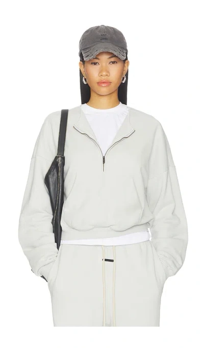 Essentials Relaxed Half Zip Sweater In Baby Blue