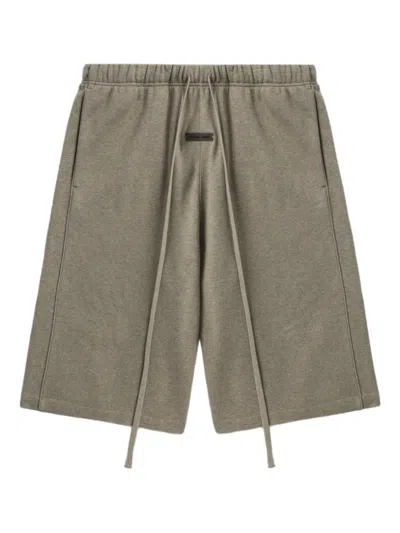 Essentials Relaxed Piping Drawstring-waist Shorts In Brown