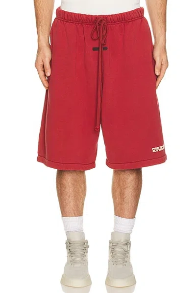 Essentials Relaxed Sweatshort In Red
