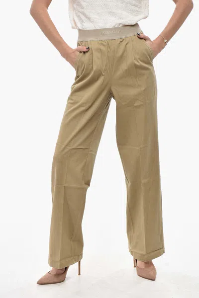 Essentials Relaxed-fit Elastic-waist Pants In Beige
