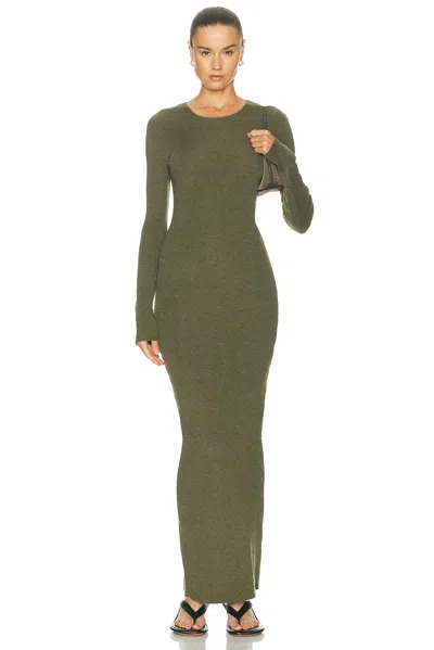 Essentials Rib Knit Dress In Green