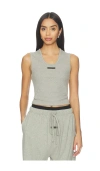Essentials Rib Tank Top In Gray