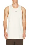 Essentials White Rib Tank Top In White