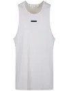 Essentials White Rib Tank Top In White
