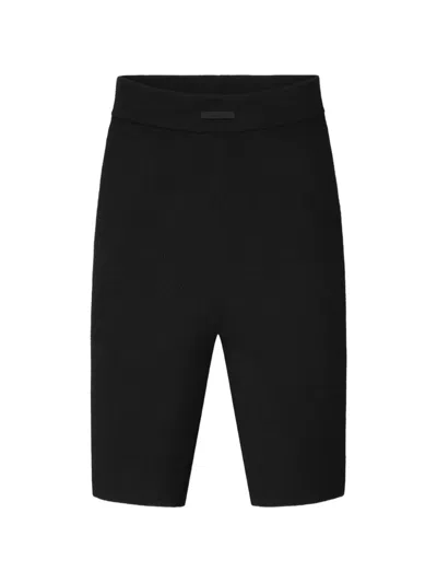 Essentials Rib Knit Bike Shorts In Black