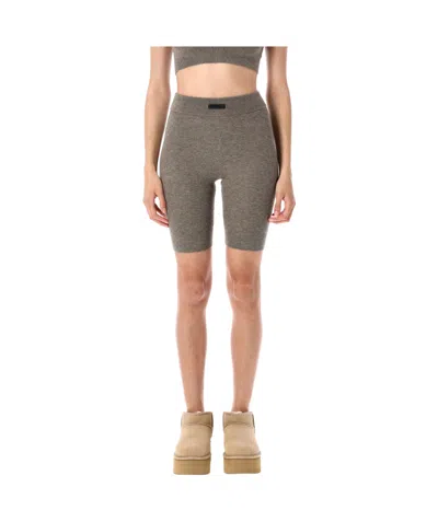 Essentials Ribbed Knit Shorts In Gray