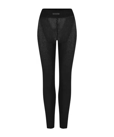 Essentials Ribbed Knitted Leggings In Black