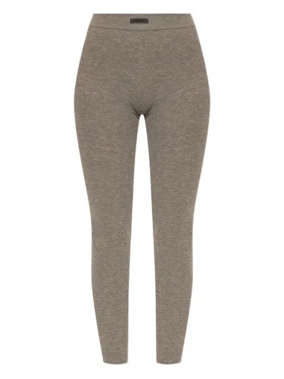 Essentials Ribbed Leggings In Gray