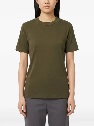 Essentials Ribbed Logo-patch T-shirt In Green