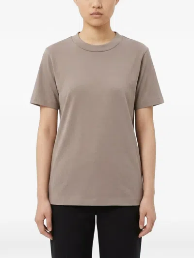 Essentials Ribbed Logo-patch T-shirt In Gray