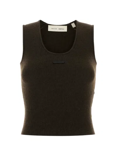 Essentials Ribbed Tank Top In Green