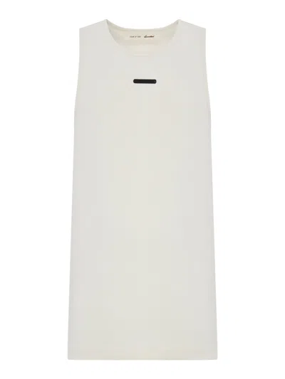 Essentials Ribbed Top In Cotton Blend In White