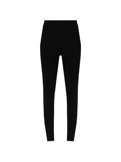 Essentials Ribbed-knit Trousers In Black
