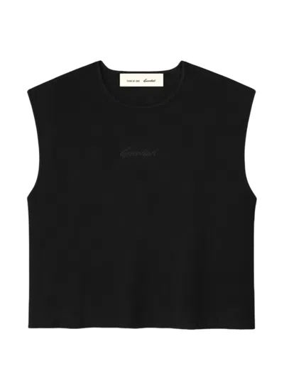 Essentials Rib-knit Top In Black