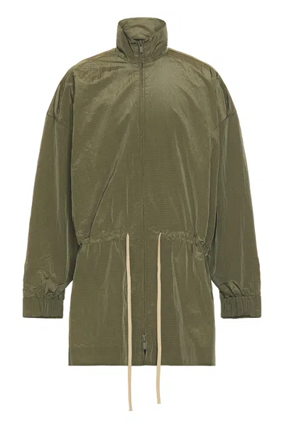Essentials Ripstop Mockneck Anorak In Military